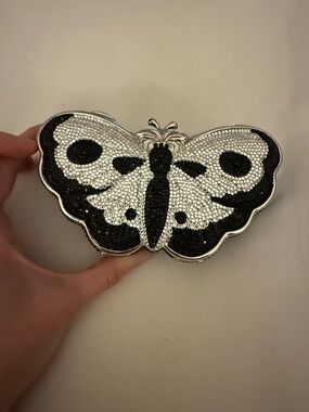 Judith Leiber Black and White Butterfly Clutch
